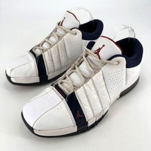 Nike Men's Jordan Slip Resistant Lace Up Basketball Shoes White Blue‎ Size 12